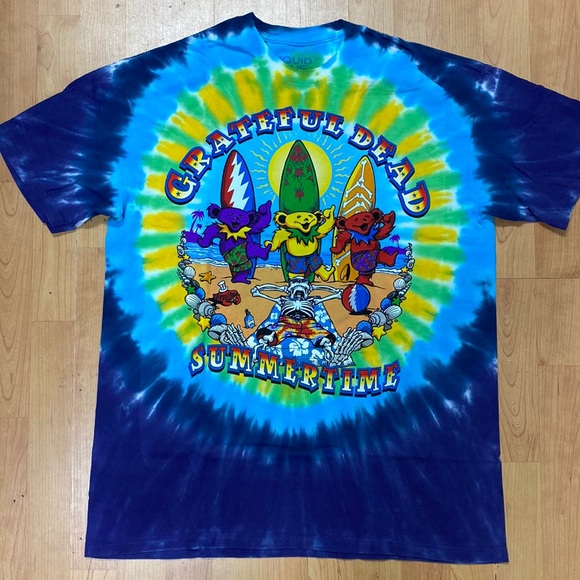 Grateful Dead Summertime Surf Men’s Tie Dye Shirt - Picture 1 of 12